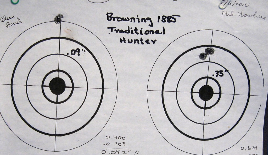 Two groups, 50 yards, Browning 1885 with Hornady LEVERevolution 160-gr