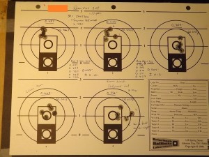 Five groups Fired with Remington Model 700 VLS .308