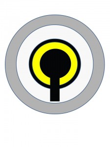 Sight picture for method described above. Bead centered in circular yellow target