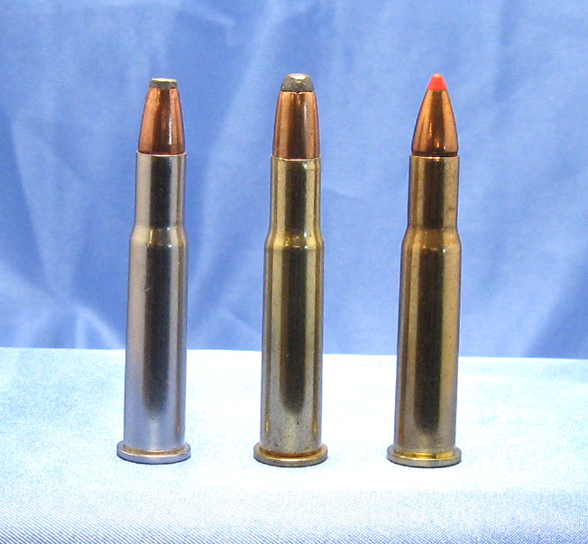 Right: A Hornady 160-gr LEVERevolutin round with two conventional flat-nosed rounds