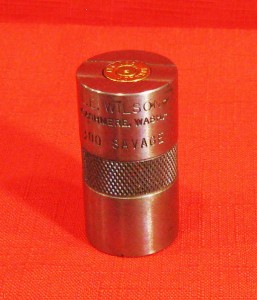 Fired cartridge inserted in case gage