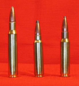 .300 Savage flanked by the .30-06 Springfield (left) and .308 Winchester (right).  Which one looks most modern?
