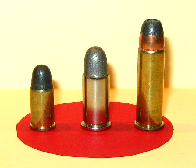 For Comparison, L to R, .32 S&W, .38 Colt New Police (.38 S&W) and the later .38 S&W Special