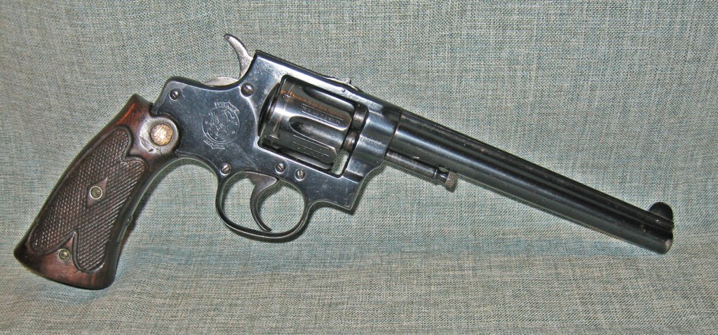 The Smith & Wesson First Model Hand Ejector first issued in 1896 